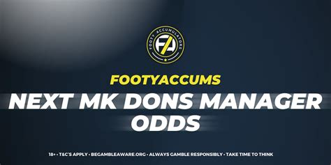 next mk dons manager odds|Next MK Dons manager: Former Doncaster Rovers, Preston .